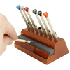 Reversible Watch and Jewelry Screwdriver Set with Sharpening Stone in Stand