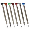 Reversible Watch and Jewelry Screwdriver Set with Sharpening Stone in Stand