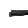 16mm Leather Watch Band Black Polished Calf 7 1/2 Inch Length