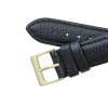 16mm Leather Watch Band Black Polished Calf 7 1/2 Inch Length