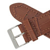 20mm Leather Watch Band Brown Stitched Alligator Grain 7 7/16 Inch Length