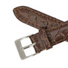 14mm Leather Watch Band Brown Crocodile Grain 7 Inch Length