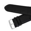 Leather Watch Band 28mm Black Leather Alligator Grain Extra Wide Band 7 3/8 Inch Length