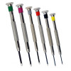 Deluxe European fixed-blade miniature screwdrivers with color-coded bands