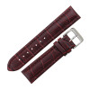 Burgundy Leather Watch Band 20mm Padded Alligator Grain Stitched 7 5/16 Inch Length