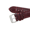 Burgundy Leather Watch Band 20mm Padded Alligator Grain Stitched 7 5/16 Inch Length