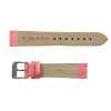 Pink Leather Watch Band 22mm Padded Alligator Grain Stitched 7 7/16 Inch Length