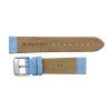 Light Blue Leather Watch Band 20mm Padded Alligator Grain Stitched 7 5/16 Inch Length
