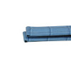 Light Blue Leather Watch Band 20mm Padded Alligator Grain Stitched 7 5/16 Inch Length