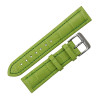 Green Leather Watch Band 18mm Padded Alligator Grain Stitched 7 5/16 Inch Length