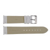 20mm white alligator-grain leather watch band with hand-stitched loops
