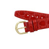 Red Leather Watch Strap 14mm Stitched Flat Croco Grain 6 13/16 Inch Length