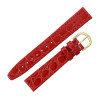 Red Leather Watch Strap 16mm Stitched Flat Croco Grain 7 7/16 Inch Length