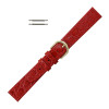 Red Leather Watch Strap 18mm Stitched Flat Croco Grain 7 7/16 Inch Length