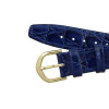 Navy Blue Leather Watch Strap 12mm Stitched Flat Croco Grain 6 13/16 Inch Length
