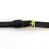 8mm Watch Band Black Leather Alligator Grain 6 15/16 Inch Length