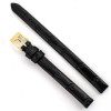 8mm Watch Band Black Leather Alligator Grain 6 15/16 Inch Length