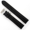 Black Leather Watch Band 20mm Padded Alligator Grain 9 Inch Length