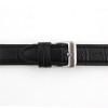 Black Leather Watch Band 22mm Padded Alligator Grain 9 Inch Length