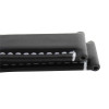 Waterproof Leather Watch Band 22mm Black With White Stitching 7 7/16 Inch Length
