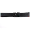 Waterproof Leather Watch Band 20mm Black With Red Stitching 7 7/16 Inch Length
