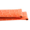 Orange Leather Watch Strap 22mm Padded Stitched Croco Grain 7 7/16 Inch Length