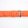 Orange Leather Watch Strap 24mm Padded Stitched Croco Grain 7 7/16 Inch Length