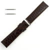 Brown Leather Watch Strap 22mm Padded Stitched Croco Grain 7 7/16 Inch Length