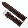 Brown Leather Watch Strap 22mm Padded Stitched Croco Grain 7 7/16 Inch Length