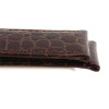 Brown Leather Watch Strap 22mm Padded Stitched Croco Grain 7 7/16 Inch Length