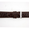Brown Leather Watch Strap 24mm Padded Stitched Croco Grain 7 7/16 Inch Length