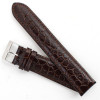 Brown Leather Watch Strap 24mm Padded Stitched Croco Grain 7 7/16 Inch Length