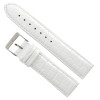 White Leather Watch Strap 18mm Padded Stitched Croco Grain 7 7/16 Inch Length