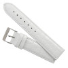 White Leather Watch Strap 18mm Padded Stitched Croco Grain 7 7/16 Inch Length