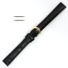 Black Watch Band Leather 12mm Gator Chrono Style 7 1/2 Inch Length
