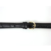 Black Watch Band Leather 12mm Gator Chrono Style 7 1/2 Inch Length