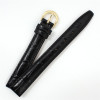 Black Watch Band Leather 12mm Gator Chrono Style 7 1/2 Inch Length