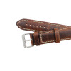 Hadley Roma Brown Leather With Contrast Stitching 22mm Watch Band 8 5/8 Inch Length