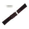 Hadley Roma Anti-Ballistic Material Watch Strap 18mm Black With Red Stitching 7 3/4 Inch Length