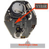 Hattori Japanese Y121HCP quartz movements have a high canon pinion