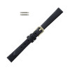 Hadley Roma Black 12mm Leather Watch Band Ladies 6 1/4 Inch Length