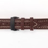 Watch Band Clasp Push Button Deployant Buckle for Leather Bands - Black Colored