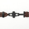 Watch Band Clasp Push Button Deployment Buckle for Leather Bands - Black Colored
