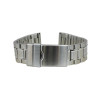 Tri Fold Clasp Metal Watch Band 20mm Silver Tone Stainless Steel