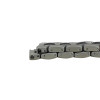 Silver Tone Stainless Steel Metal Watch Band with Black Accents 20 MM