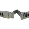 Silver Tone Stainless Steel Metal Watch Band with Black Accents 24mm