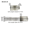 Trifold Stainless Steel Watch Band Single Side Button Style Clasp with Closed End Band Attachment Assortment 4 pieces