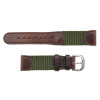 Watch Band 18 MM Olive Nylon and Brown Leather Accented Swiss Army Band
