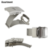 Stainless Steel Tri Fold with Push Button Clasps for Leather Bands Assortment