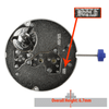 Harley Ronda Chrono Quartz Watch Movement HQ5021.D-6 Date at 6:00 Small Second at 3:00 and10:00 Overall Height 6.7mm